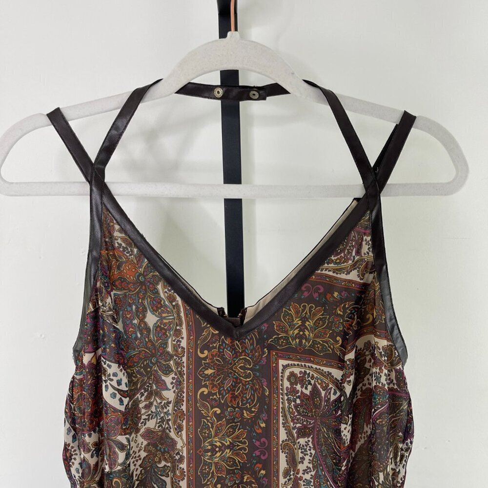 NWT Sophene Mony Kirmizi Women's Brown Paisley Sleeveless Maxi Dress Size 10 - Picture 2 of 12